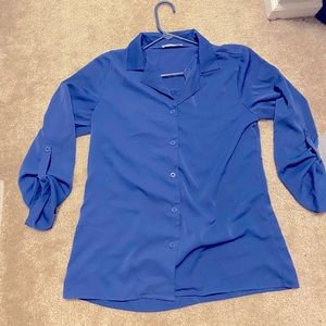 3/4 Sleeve Button Down Blouse